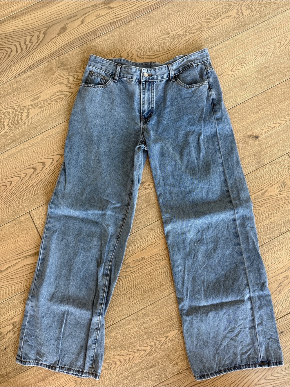 SHEIN Women’s Wide Leg  Blue Denim Jeans size Large
